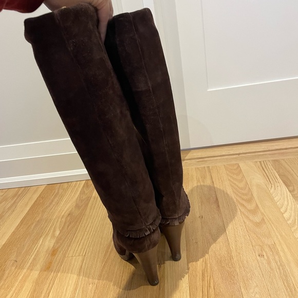 brown suede boots amazing italian made - Picture 2 of 4